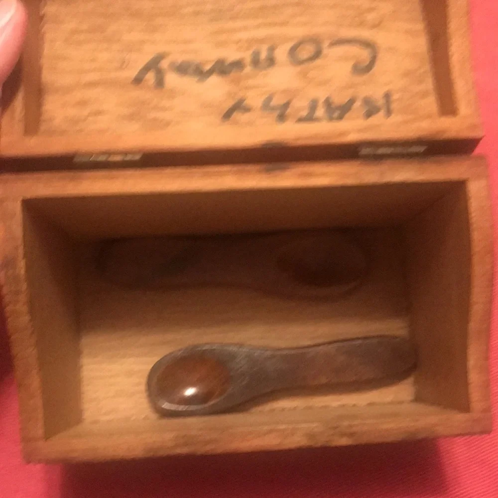 Box Wood Box Vintage Handmade Wood Spoons